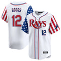 Choea TB.Rays #12 Wade Boggs Player White 2025 Independence Day Vapor Premier Limited Stitched Jerseys