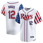 Choea TB.Rays #12 Wade Boggs Player White 2025 Independence Day Vapor Premier Limited Stitched Jerseys