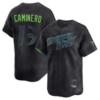 Choea TB.Rays #13 Junior Caminero Player Black City Connect Home Limited Stitched Jerseys
