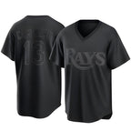 Choea TB.Rays #13 Junior Caminero Player Black Home Game Stitched Jerseys