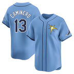Choea TB.Rays #13 Junior Caminero Player Light Blue Home Limited Stitched Jerseys