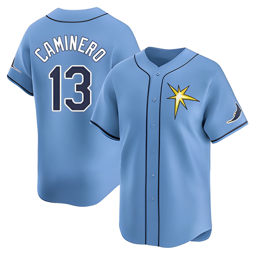 Choea TB.Rays #13 Junior Caminero Player Light Blue Home Limited Stitched Jerseys