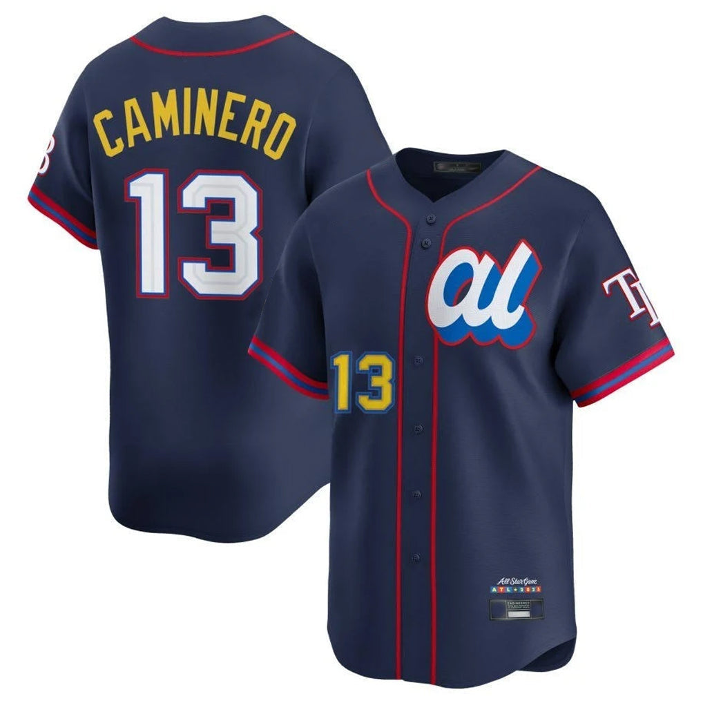 Choea TB.Rays #13 Junior Caminero Player Navy All-star Limited Stitched Jersey