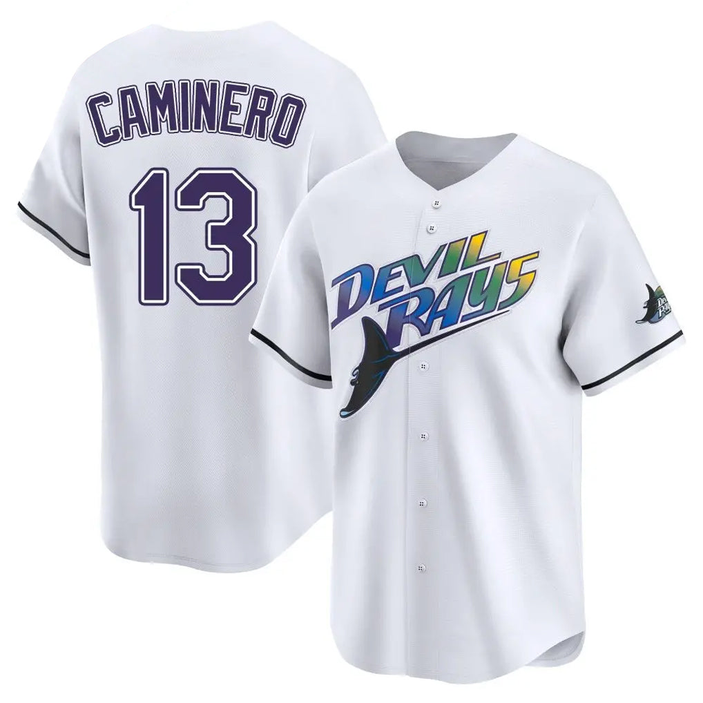 Choea TB.Rays #13 Junior Caminero Player White City Connect Home Stitched Jerseys