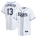 Choea TB.Rays #13 Junior Caminero Player White Home Game Stitched Jerseys