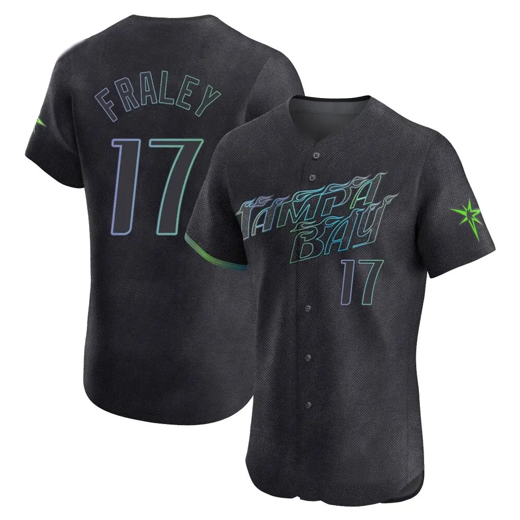 Choea TB.Rays #17 Jake Fraley Player Black City Connect Home Limited Elite Stitched Jerseys