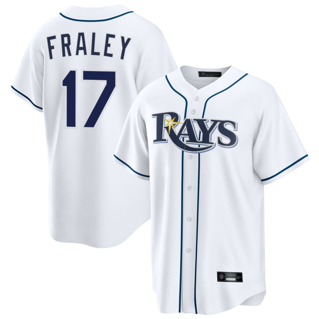 Choea TB.Rays #17 Jake Fraley Player White Home Game Stitched Jerseys