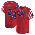 Choea TB.Rays #2 Yandy Diaz Player Red 2025 Independence Day Vapor Premier Limited Stitched Jerseys