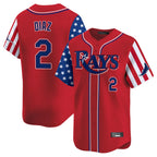 Choea TB.Rays #2 Yandy Diaz Player Red 2025 Independence Day Vapor Premier Limited Stitched Jerseys