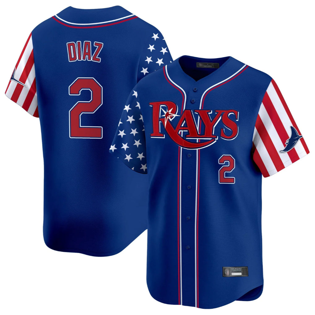 Choea TB.Rays #2 Yandy Diaz Player Royal 2025 Independence Day Vapor Premier Limited Stitched Jerseys