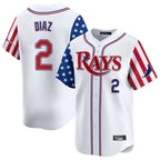 Choea TB.Rays #2 Yandy Diaz Player White 2025 Independence Day Vapor Premier Limited Stitched Jerseys