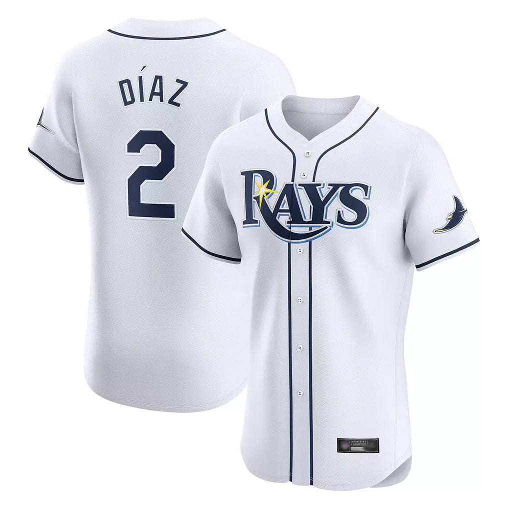 Choea TB.Rays #2 Yandy Diaz Player White Home Limited Elite Stitched Jerseys
