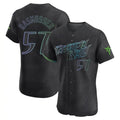 Choea TB.Rays #57 Drew Rasmussen Player Black City Connect Home Limited Elite Stitched Jerseys