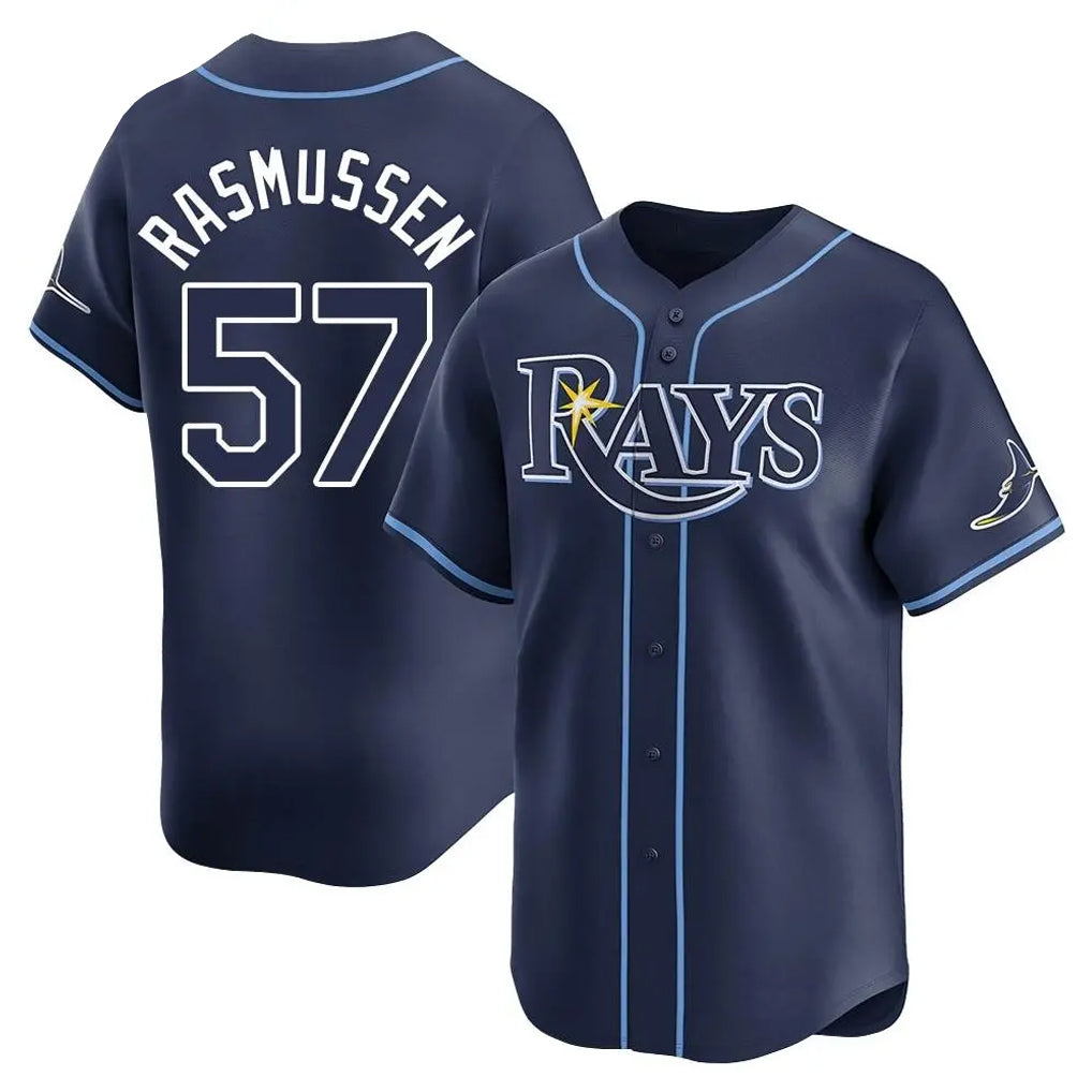 Choea TB.Rays #57 Drew Rasmussen Player Navy Home Limited Stitched Jerseys