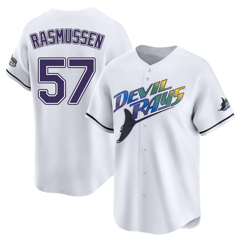 Choea TB.Rays #57 Drew Rasmussen Player White City Connect Home Stitched Jerseys