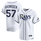 Choea TB.Rays #57 Drew Rasmussen Player White Home Limited Stitched Jerseys