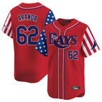Choea TB.Rays #62 Jonathan Aranda Player Red 2025 Independence Day Vapor Premier Limited Stitched Jerseys