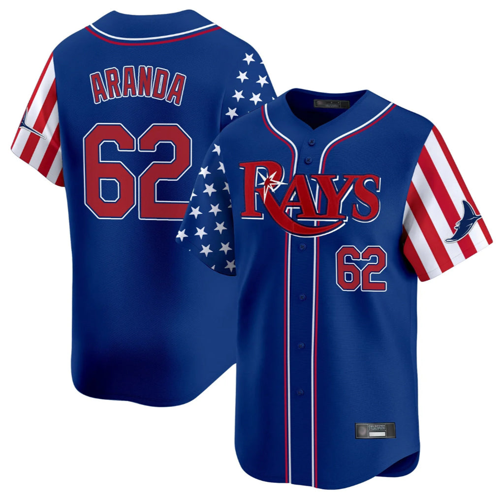 Choea TB.Rays #62 Jonathan Aranda Player Royal 2025 Independence Day Vapor Premier Limited Stitched Jerseys