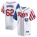 Choea TB.Rays #62 Jonathan Aranda Player White 2025 Independence Day Vapor Premier Limited Stitched Jerseys