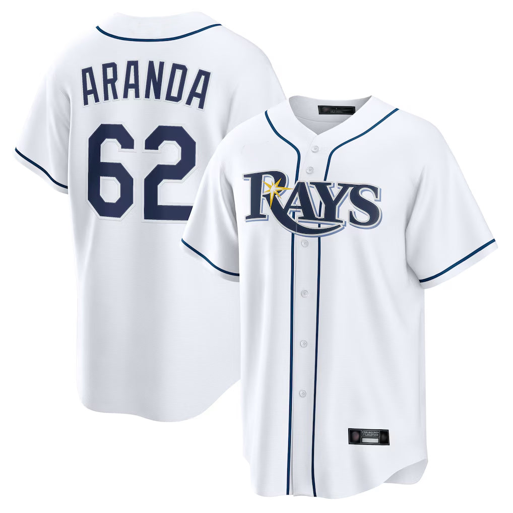 Choea TB.Rays #62 Jonathan Aranda Player White Home Game Stitched Jerseys