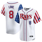 Choea TB.Rays TB.Rays #8 Brandon Lowe Player White 2025 Independence Day Vapor Premier Limited Stitched Jerseys