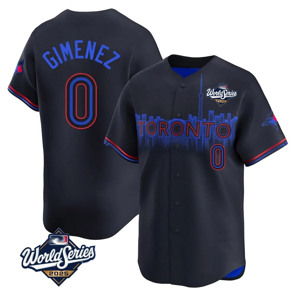 Choea T.Blue Jays #0 Andres Gimenez Player Black 2025 World Series City Connect Stitched Jerseys