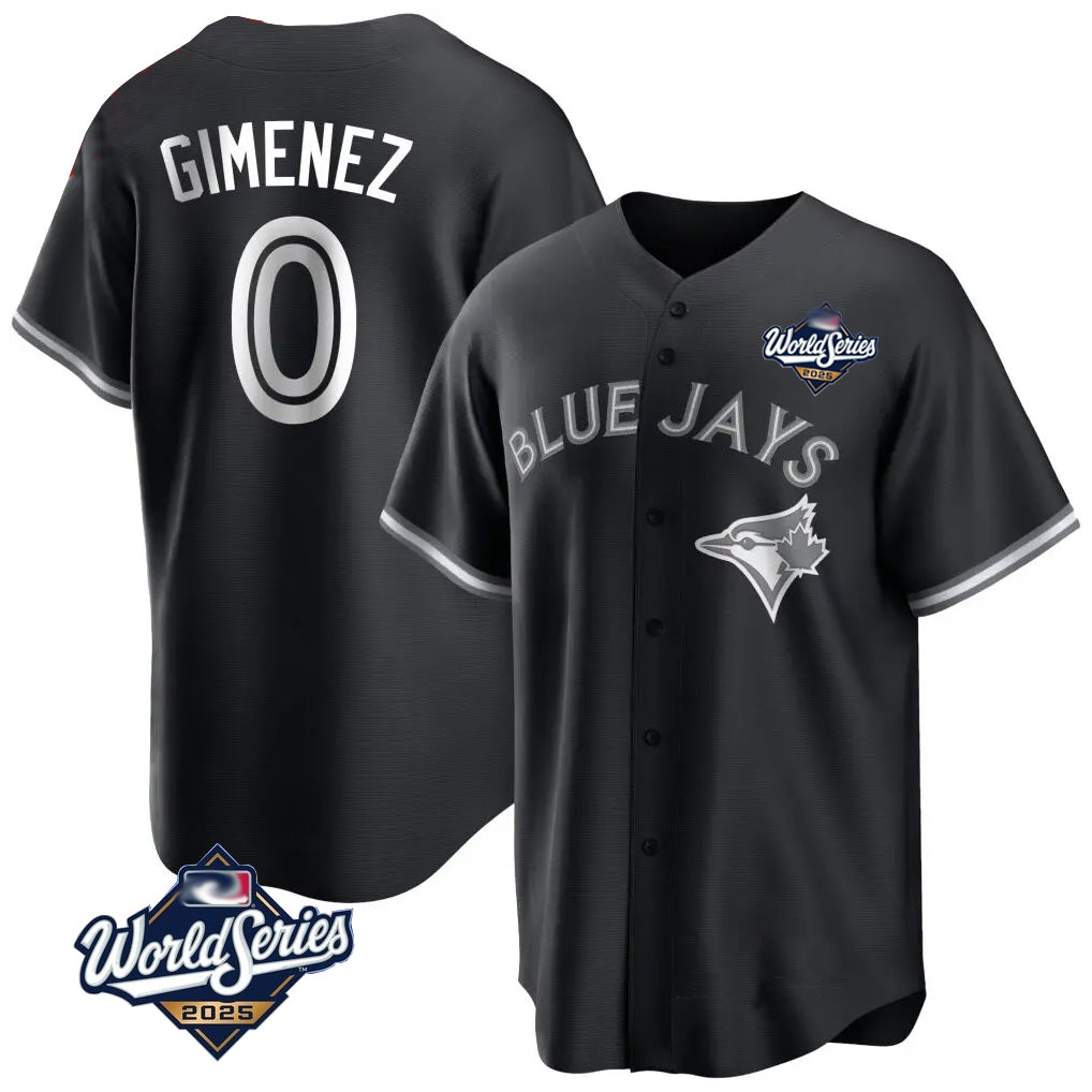 Choea T.Blue Jays #0 Andres Gimenez Player Black 2025 World Series Game Stitched Jerseys