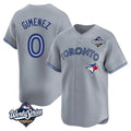 Choea T.Blue Jays #0 Andres Gimenez Player Gray 2025 World Series Game Stitched Jerseys