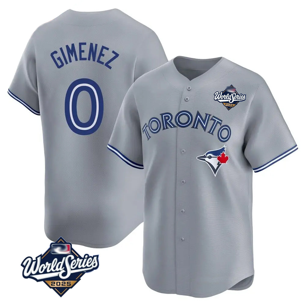 Choea T.Blue Jays #0 Andres Gimenez Player Gray 2025 World Series Game Stitched Jerseys