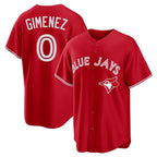 Choea T.Blue Jays #0 Andres Gimenez Player Red Home Game Stitched Jerseys