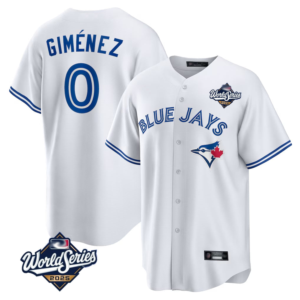 Choea T.Blue Jays #0 Andres Gimenez Player White 2025 World Series Game Stitched Jerseys