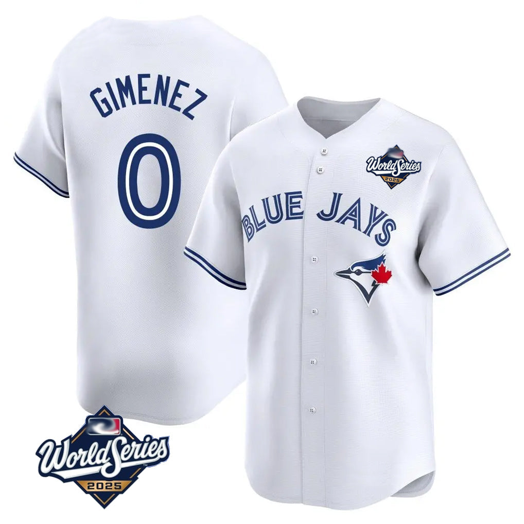 Choea T.Blue Jays #0 Andres Gimenez Player White 2025 World Series Limited Stitched Jerseys