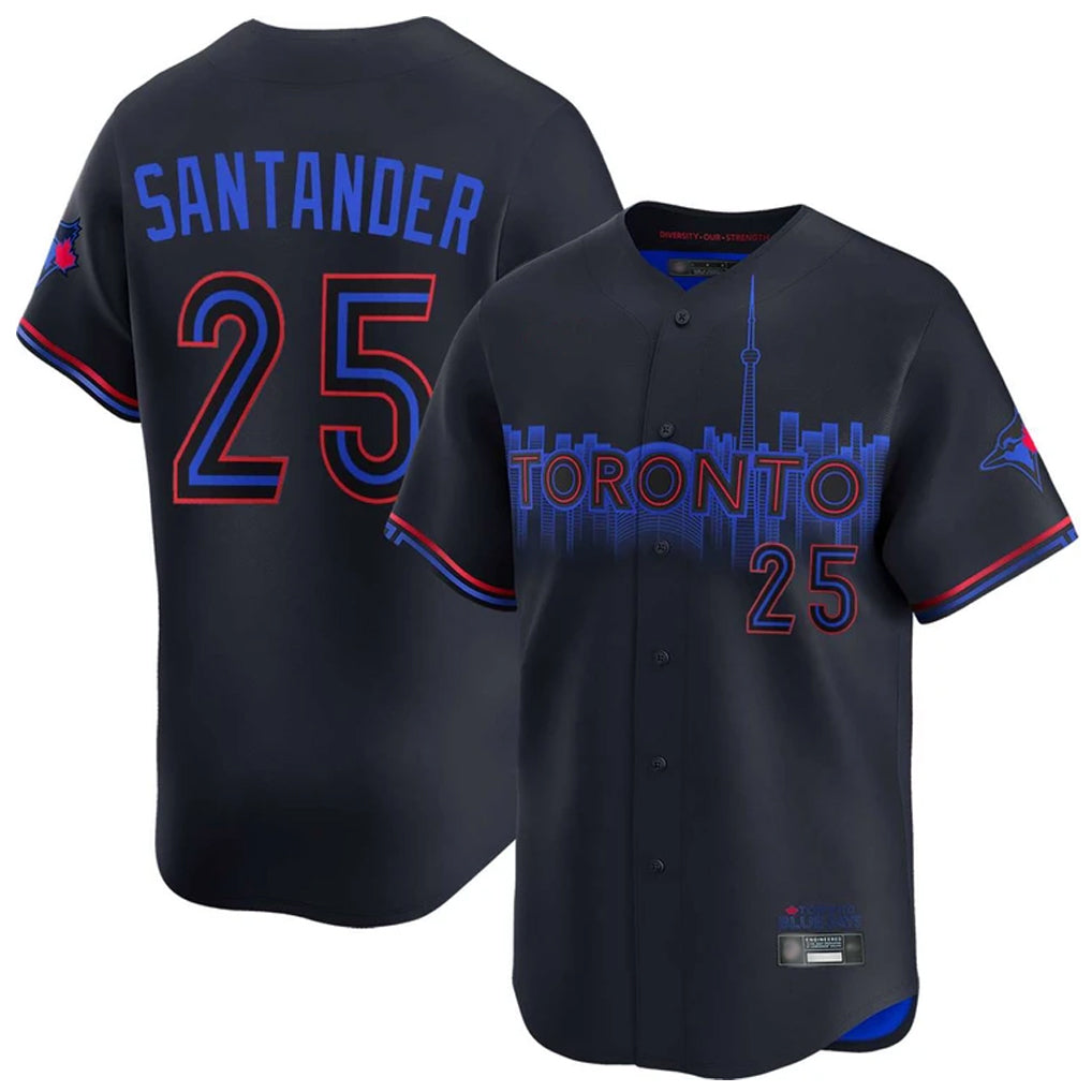 Choea T.Blue Jays #25 Anthony Santander Player Black&Blue City Connect Limited Stitched Jerseys
