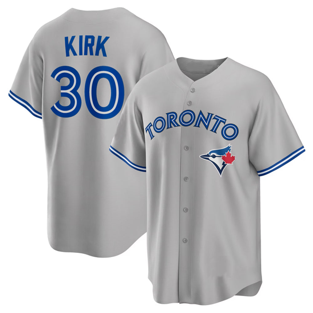Choea T.Blue Jays #30 Alejandro Kirk Player Gray Home Game Stitched Jerseys