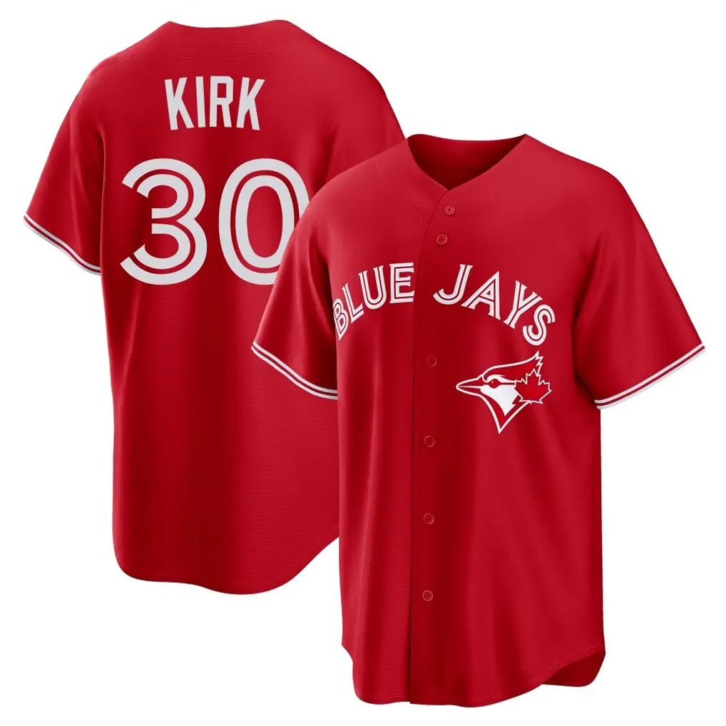 Choea T.Blue Jays #30 Alejandro Kirk Player Red Home Game Stitched Jerseys