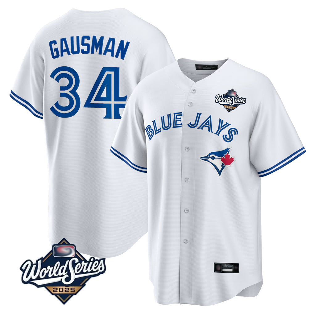 Choea T.Blue Jays #34 Kevin Gausman Player White 2025 American League All Stitched Jersey