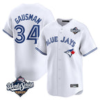 Choea T.Blue Jays #34 Kevin Gausman Player White 2025 World Series Home Limited Stitched Jerseys