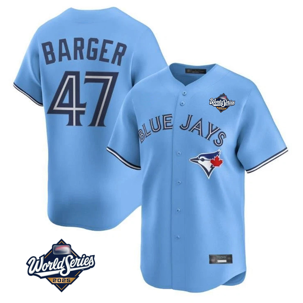 Choea T.Blue Jays #47 Addison Barger Player Blue 2025 World Series Limited Stitched Jerseys