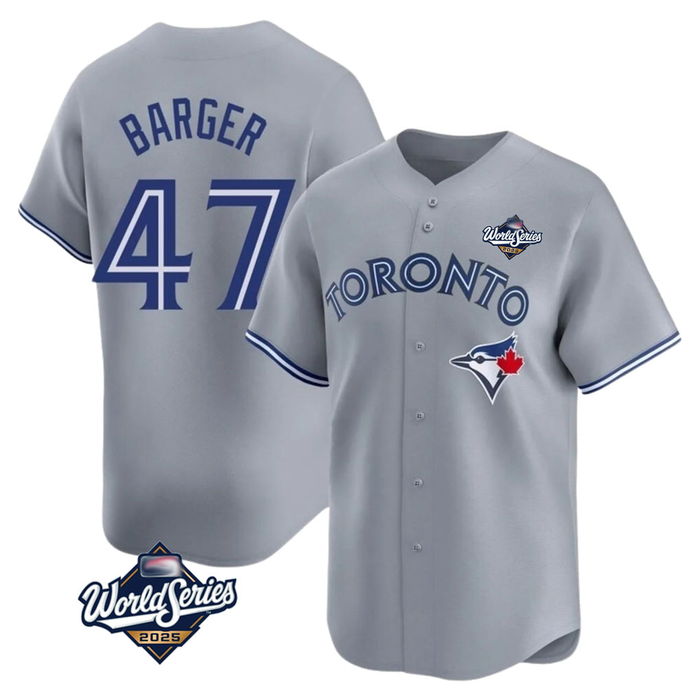 Choea T.Blue Jays #47 Addison Barger Player Gray 2025 World Series Stitched Jerseys