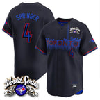Choea T.Blue Jays #4 George Springer Player Black 2025 American League City Connect Limited Stitched Jerseys