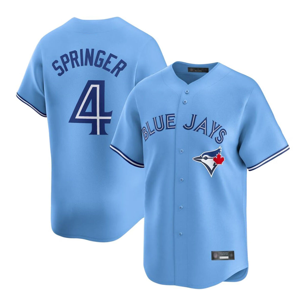 Choea T.Blue Jays #4 George Springer Player Blue Home Game Stitched Jerseys