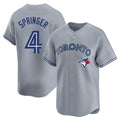 Choea T.Blue Jays #4 George Springer Player Gray Home Limited Stitched Jerseys