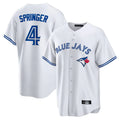 Choea T.Blue Jays #4 George Springer Player White Home Game Stitched Jerseys