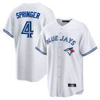 Choea T.Blue Jays #4 George Springer Player White Home Game Stitched Jerseys