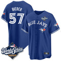Choea T.Blue Jays #57 Shane Bieber Player Royal 2025 World Series All Stitched Jerseys
