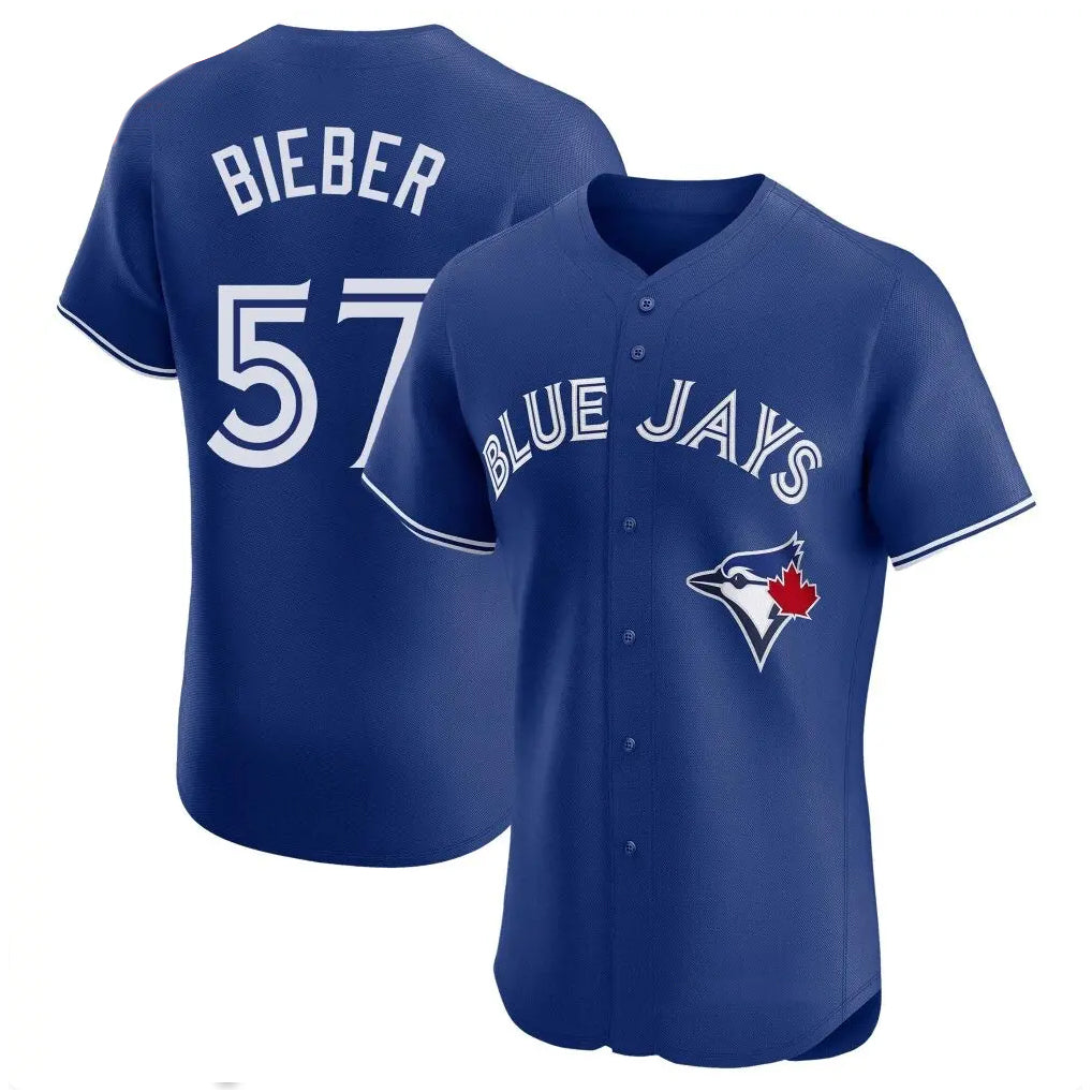 Choea T.Blue Jays #57 Shane Bieber Player Royal Elite Home Limited Stitched Jerseys