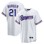 Choea T.Rangers #21 Jake Burger Player White Home Limited Stitched Jerseys