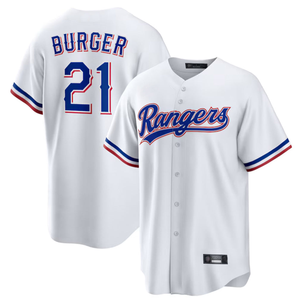 Choea T.Rangers #21 Jake Burger Player White Home Limited Stitched Jerseys