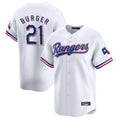 Choea T.Rangers #21 Jake Burger Player White&Blue Home Limited Stitched Jerseys