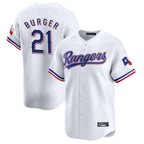 Choea T.Rangers #21 Jake Burger Player White&Blue Home Limited Stitched Jerseys